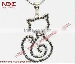 Hot sale animal design fashion costum 925 silver jewelry pendant, owl design silver cz pendant, wholesale silver925 jewelry