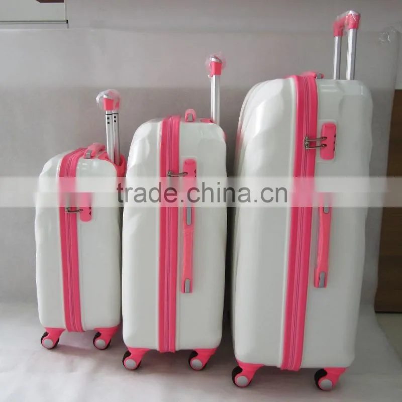 Beautiful eliment shinny ABS+PC fashion trolley luggage