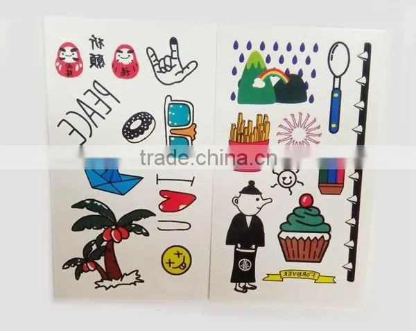 custom fashion small tattoo cute cartoon temporary tattoo holiday waterproof tattoo sticker