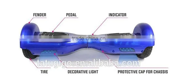 Standard Shenzhen 6.5 inch 350W two wheel smart electric self balancing scooter