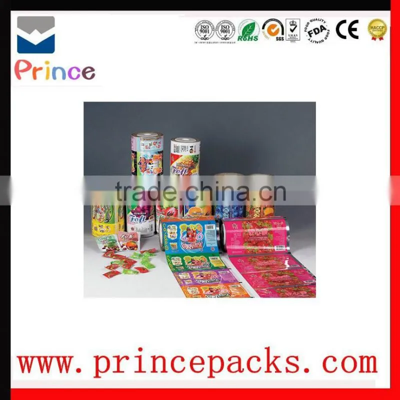 Plastic food packaging film printing film roll for cake/bresd/biscuit/candy/coffee/sugar