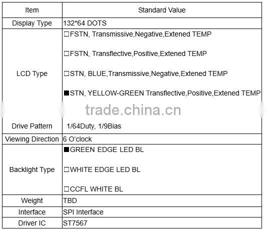 132x64 small size lcd display graphic lcd module on sale