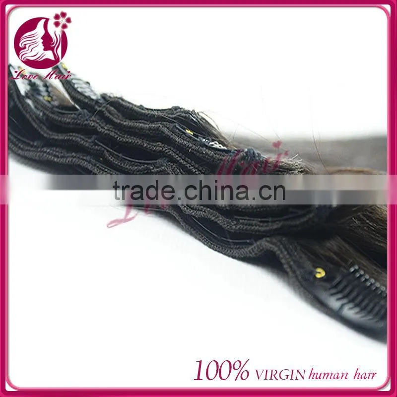 Highest Feedback Wholesale In Stock Straight Unprocessed 100% Chinese hair Clips hair Extensions
