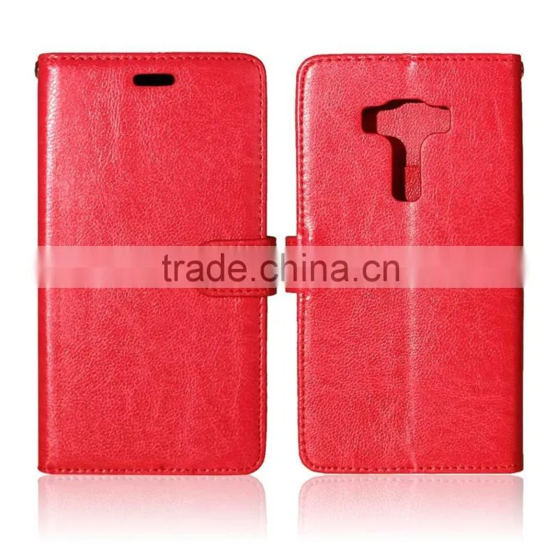 PU Leather Cell Phone Flip Wallet Kickstand Case for ASUS ZenFone 3 Deluxe ZS570KL 5.7