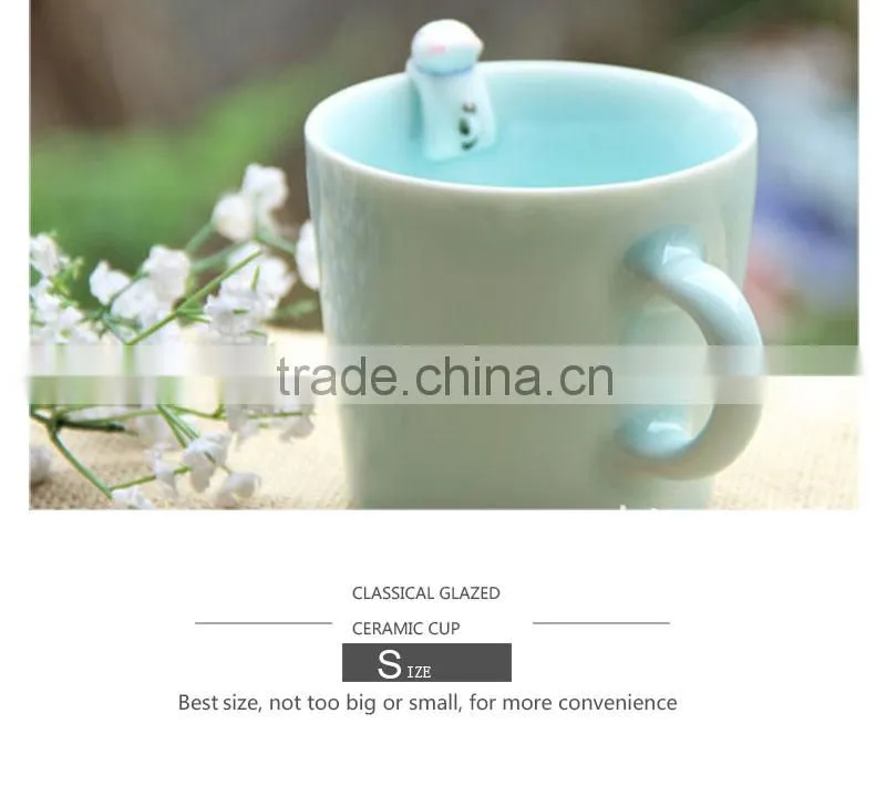 Wholesales custom white sublimation coffee ceramic cups with handle CC-C047