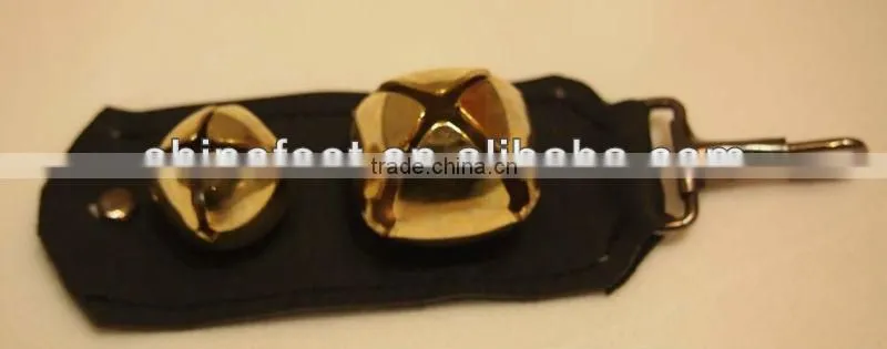 steel bell keyring , decoration sets with different size of steel bells with leather strap and keychain, various usages (A601_