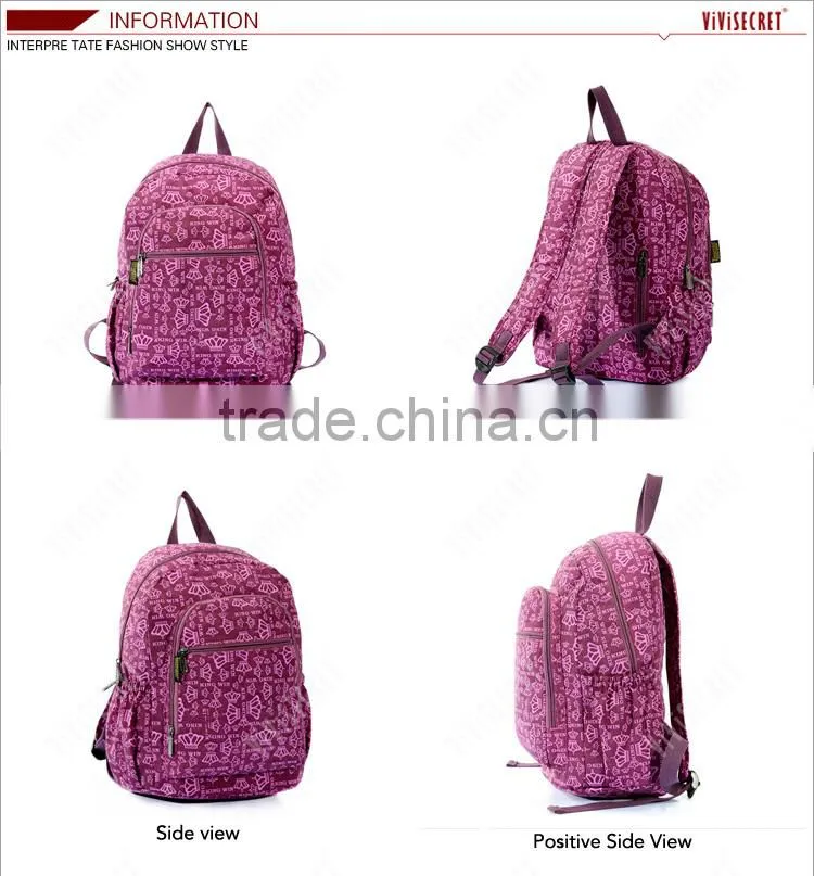 Europe style colourful foldable lightweight school bag