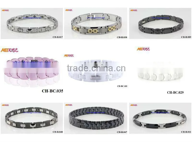 New high quality mens bracelets gold link style with magnet