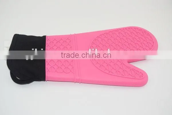 silicone lovely gloves honey peach color oven mitts with cotton inside