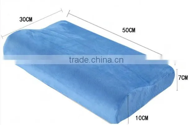 contour memory foam pillow with velvet sleeve/ velvet sleeve pillow