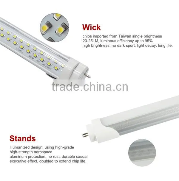 Top quality led light 4ft led tube alumium pc cover led sensor t8 tube
