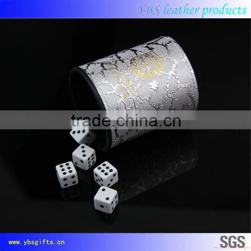 debossed genuine leather dice cup wholesale shaker cup