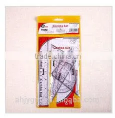 4 Pieces students Plastic Ruler Set/geometry set/school geometry set