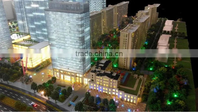 Miniature building scale model with lighting system for exhibition/customize miniature model making