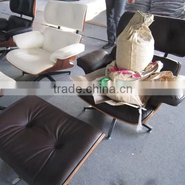 100% Italian Leather Sofa Lounge Chair Ottoman Footstool Retro Furniture