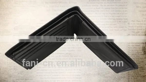 Plain line and multi card holder design leather wallets for men with coin pocket