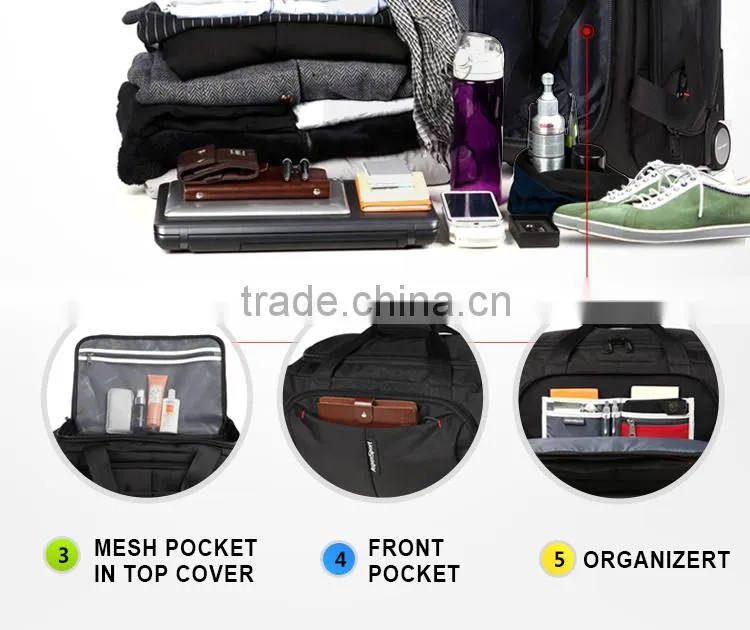 2016 New luggage bag with two wheels trolley travelling bag carry bag