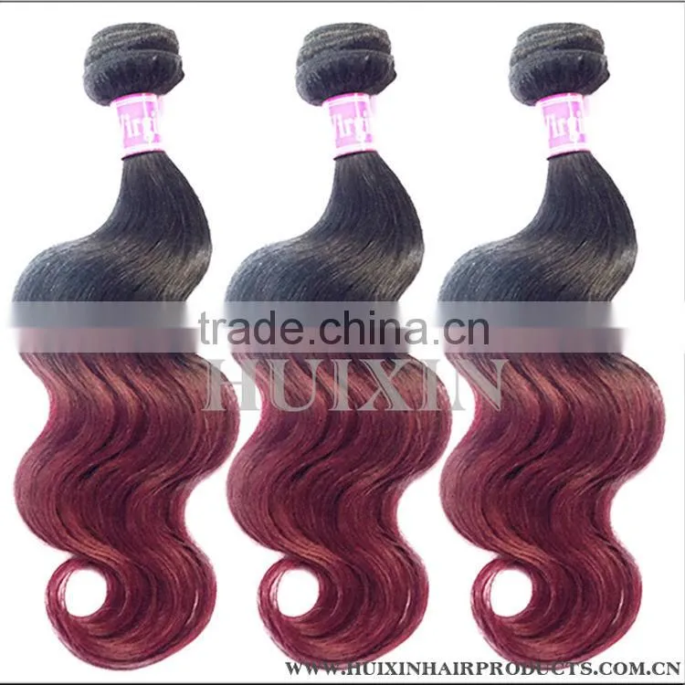 Ombre Hair Weaving,ombre bundles 100% remy human hair extension