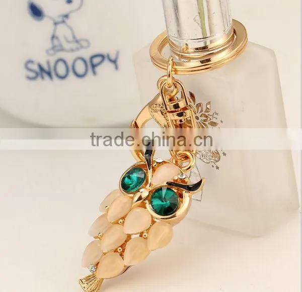 2014 Latest Opal Owl Key Chain, Gift Bag Pendant ZTKC-113