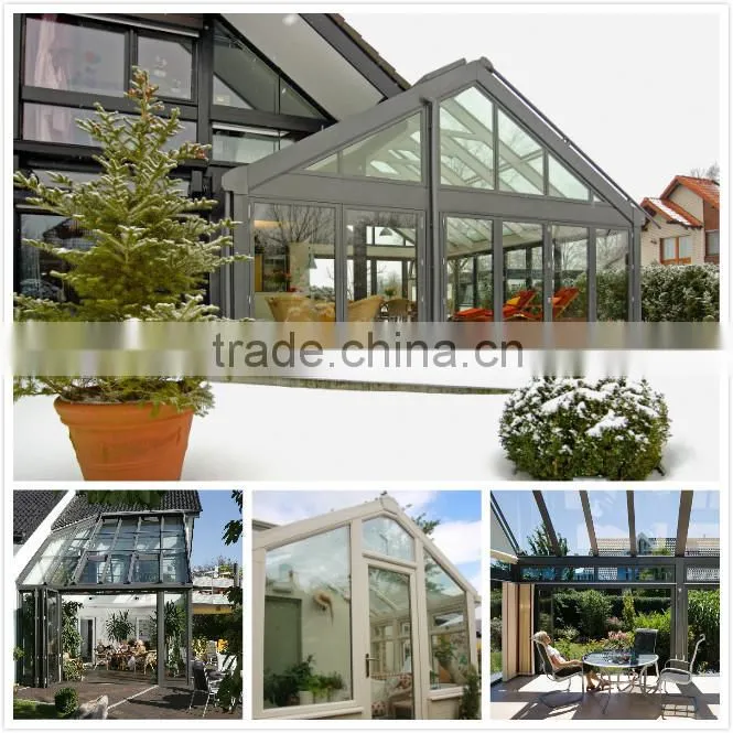 Economic top sell curved tempered glass sunrooms