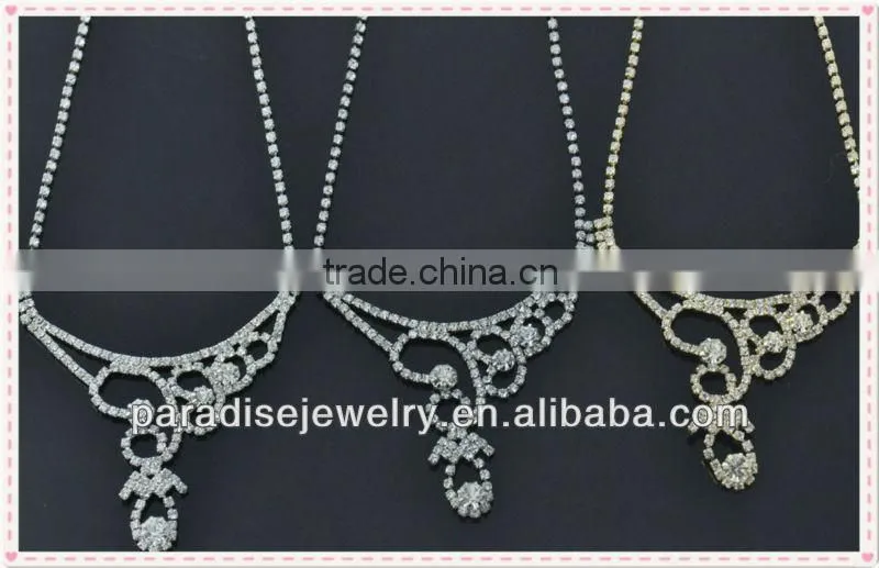 Women bridal wedding rhinestone necklace and earring set/Pendant Necklace&earring Set (Lead, Nickel & Cadmium Free)-NEW052117