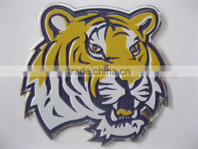 Tiger design custom metal sticker metal plate sticker