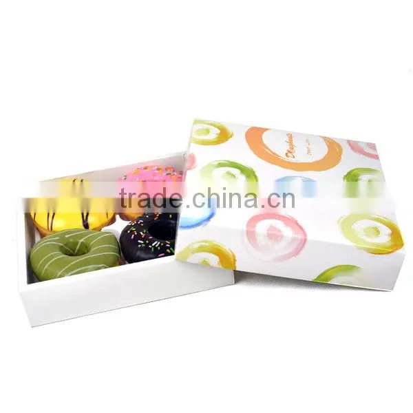 Simple and with clear PVC window paper donut packaging box