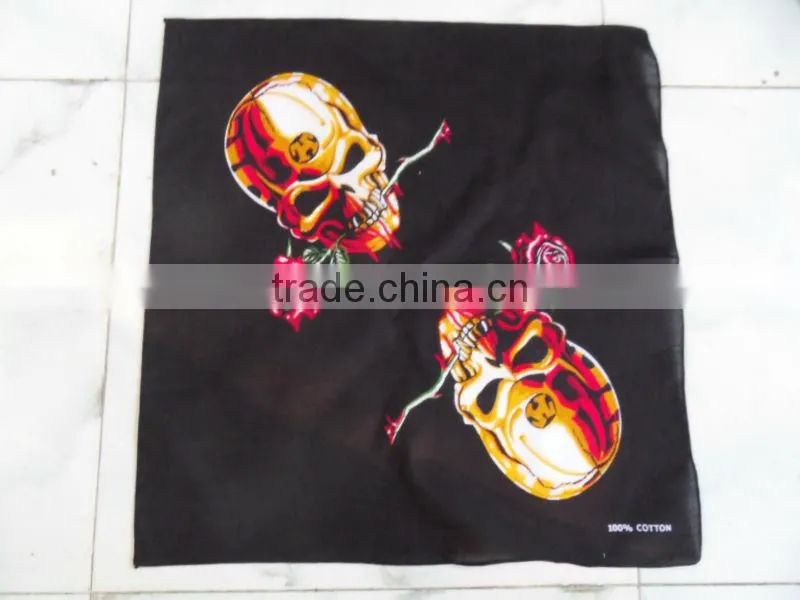100% cotton 55x55cm Double side Printing Ghost Head Printing Bandana