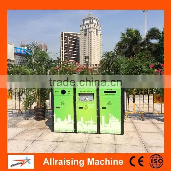 Unique design intelligent sun powered trash compactor bin with advertisement