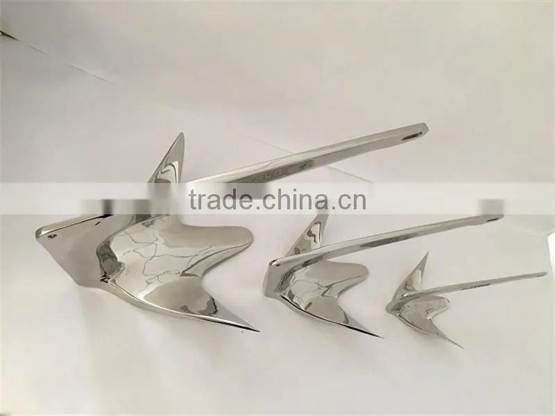 stainless steel boat anchor polished A Bruce anchor