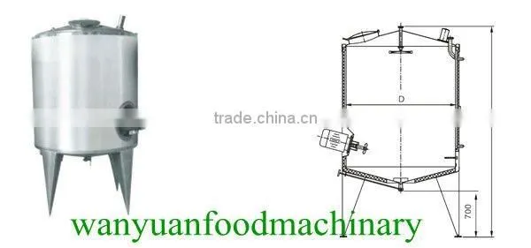 hot water heating jacketed tank with agitator double wall mixing tank