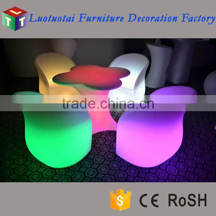 wireless remote control led furniture set RGBW color change led bar table and led chair
