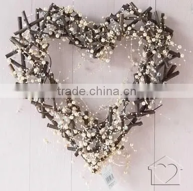 Christmas Red wicker heart For home decorations