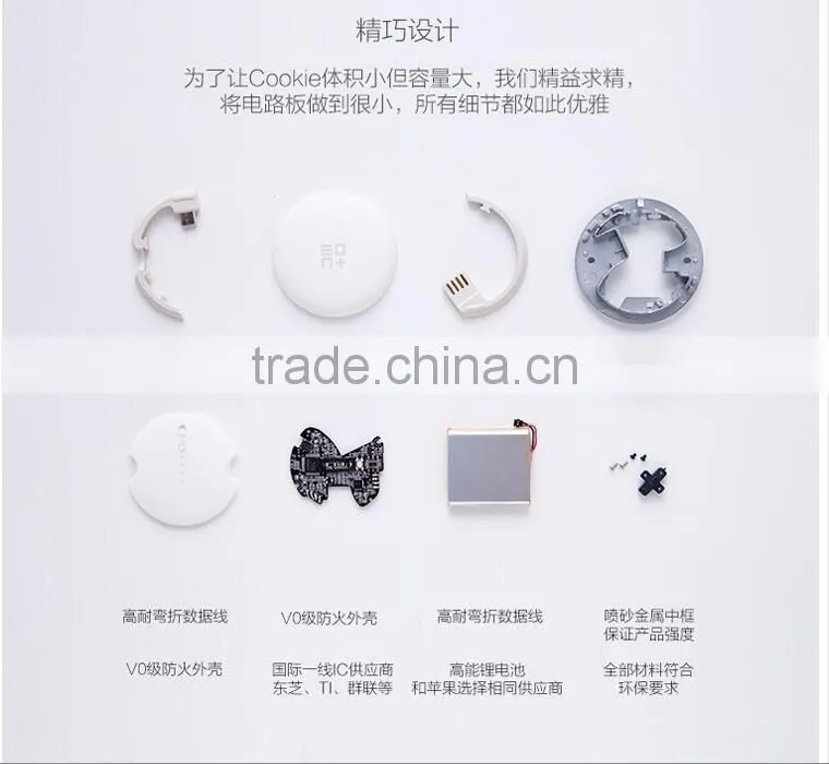 Multi-functional USB Charging Cable Mini Cookie Design 1020mAh Power Bank Build-in USB Cable