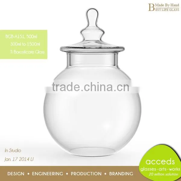 Unique Design Heat Resistant Glass Jars for Candy