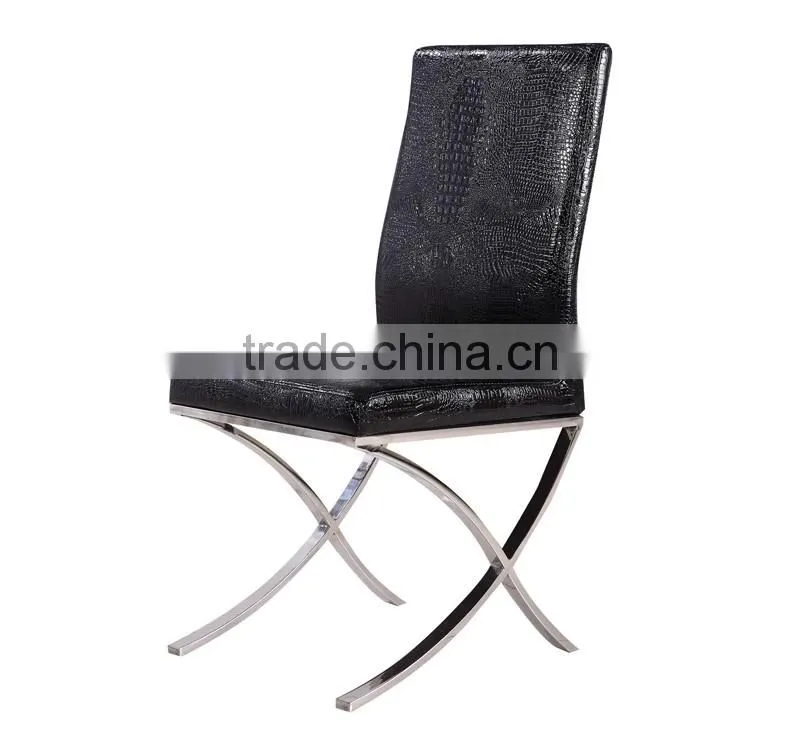 foshan x shape stainless steel leg dining chair