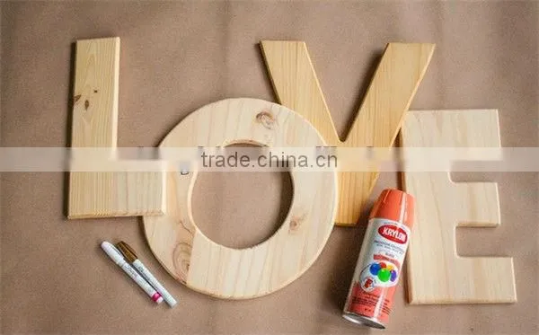 decorative wooden letters love letter wooden block letter DIY wooden craft letter