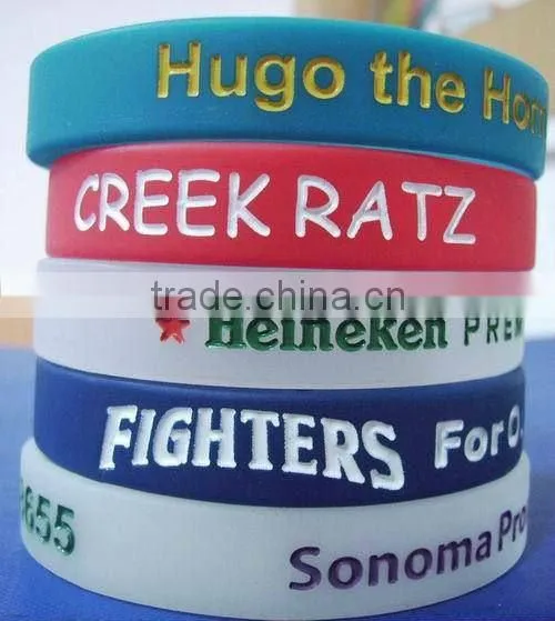 Silicone slap bracelet with printing logo