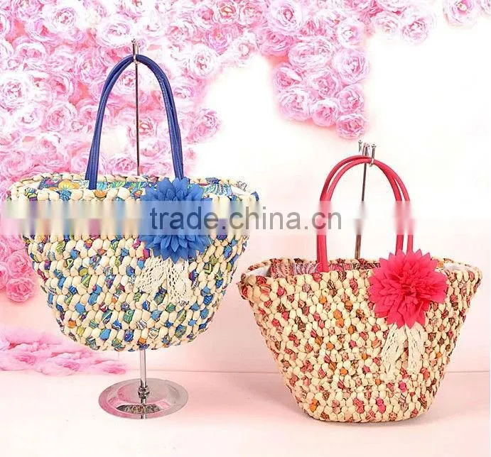 2014 wholesale natural bag shopping bag french straw bag