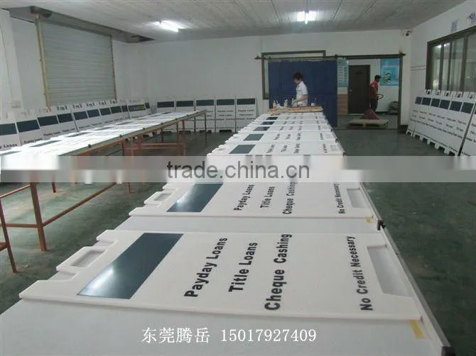 Vacuum forming plastic billboard