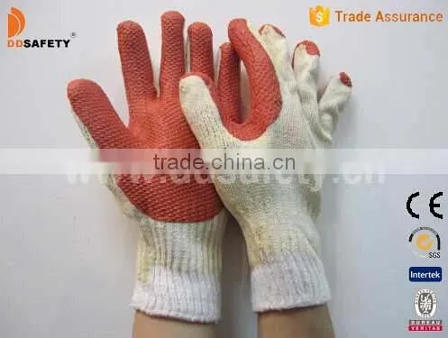 DDSAFETY 2017 Cotton Rubber Working Safety Glove 10 Gauge Bleach Cotton With Red Rubber Glove