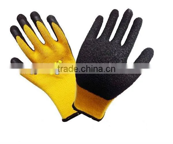 Latex wrinkles yarn dipped gloves