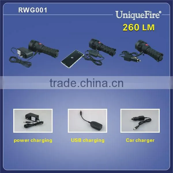 UniqueFire UF-RGW-001 aluminum car charge led usb torch light