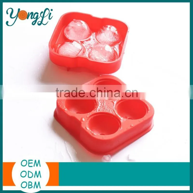 Ice Ball Maker Mold - Black Food-Grade Silicone Tray With 4 X 4.5 cm Capacity - Forget Ice Cube Trays