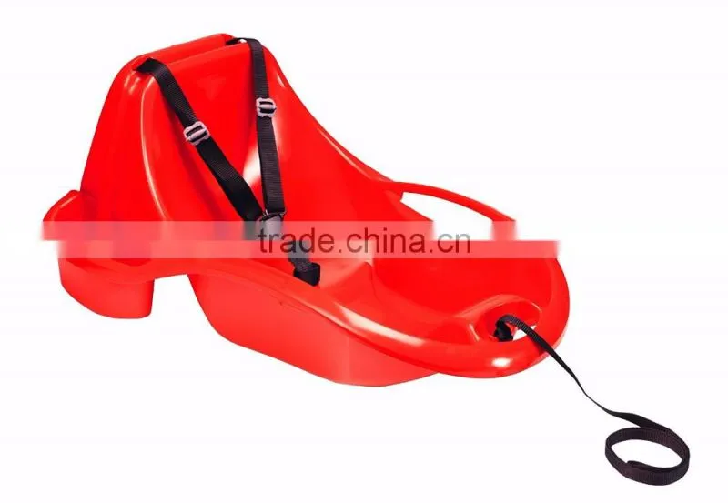 baby luge bebe plastic towable kids snow sled with backrest,toddler pull sled -30temp 24h cold resistance test