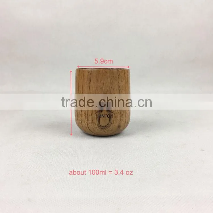 handmade wholesale wooden tea cup without handles