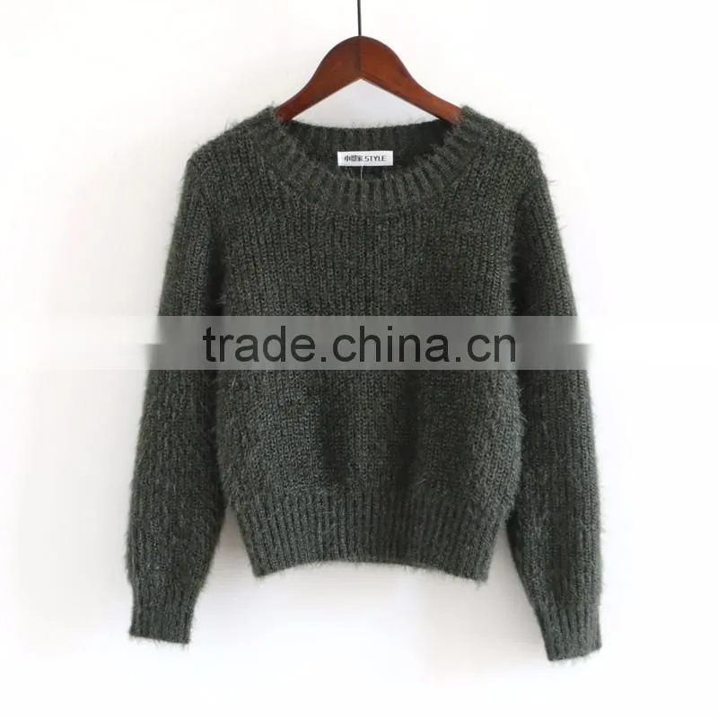 2016 customized manufacture fashionable Wholesale korean style women spring autumn winter plain color ladies sweater