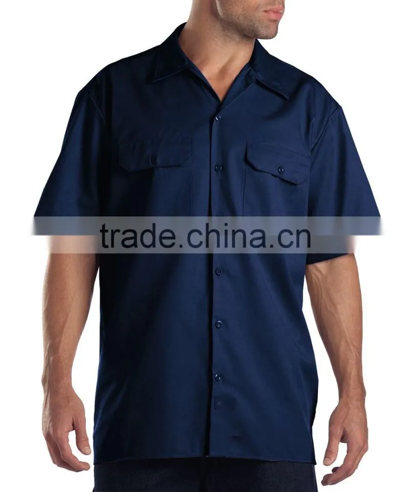 short sleeve custom workwear uniform with pockets blank industrial work shirts