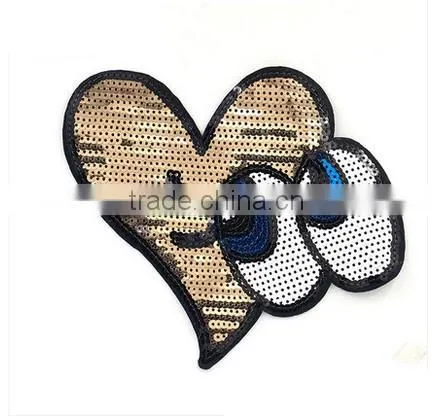 fashion design bling reversible sequin designs embroidery patch for garment