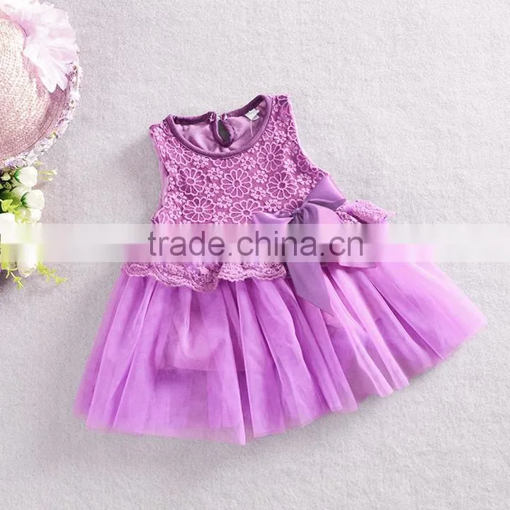 New girls children's summer lace tulle dress flower princess party dress Birthday Gift 4 Colors SV000411